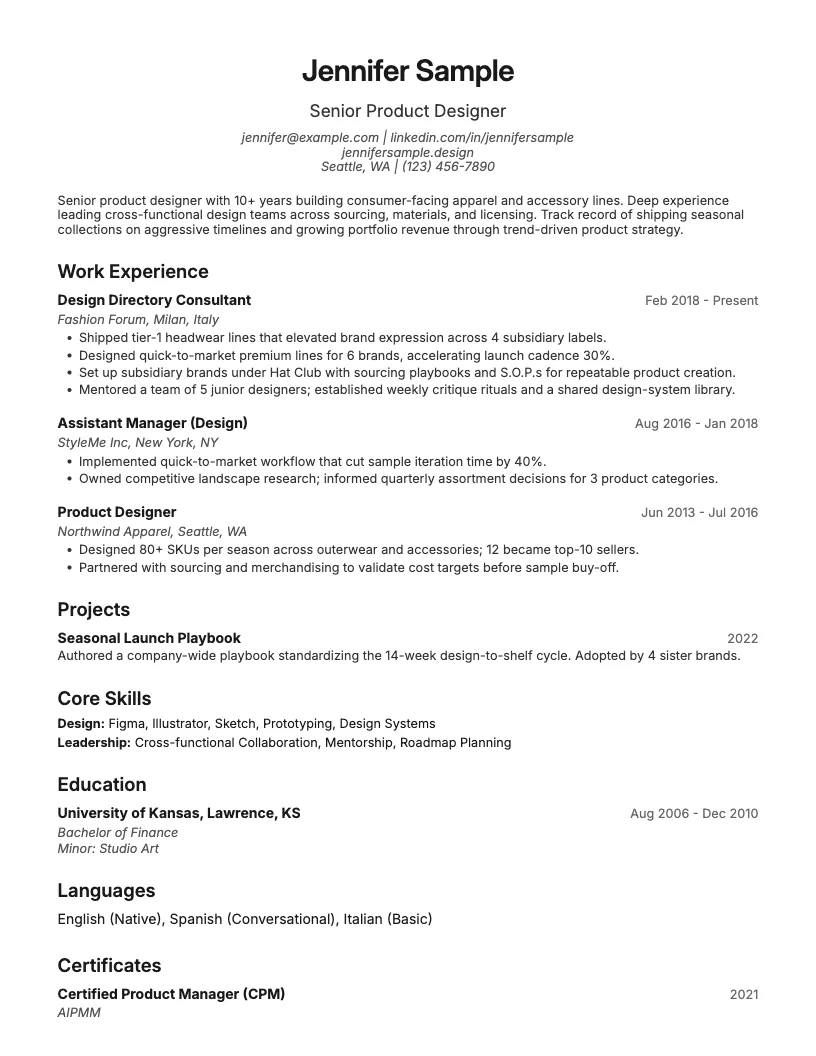 Resume Builder preview